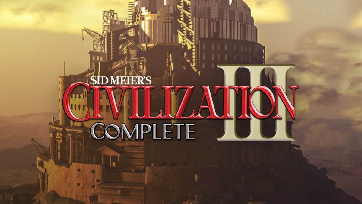 Logo of Sid Meier's Civilization III Complete with a medieval fortress background