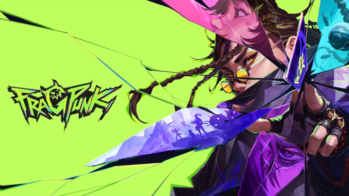 Colourful digital art of a character with braided hair and yellow glasses holding sharp fractured shards